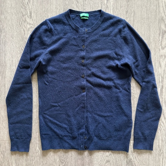 United Colors of Benetton Navy Wool Cardigan - Picture 1 of 3